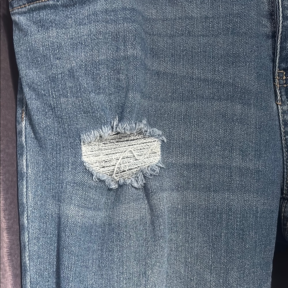 Classic Blue Distressed Ankle Jeans - Picture 6 of 15
